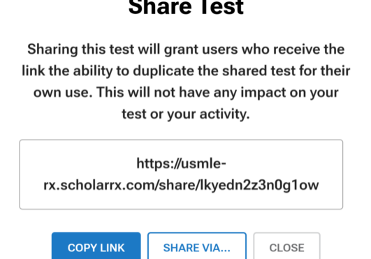 Share tests, decks, or playlists with classmates easily!